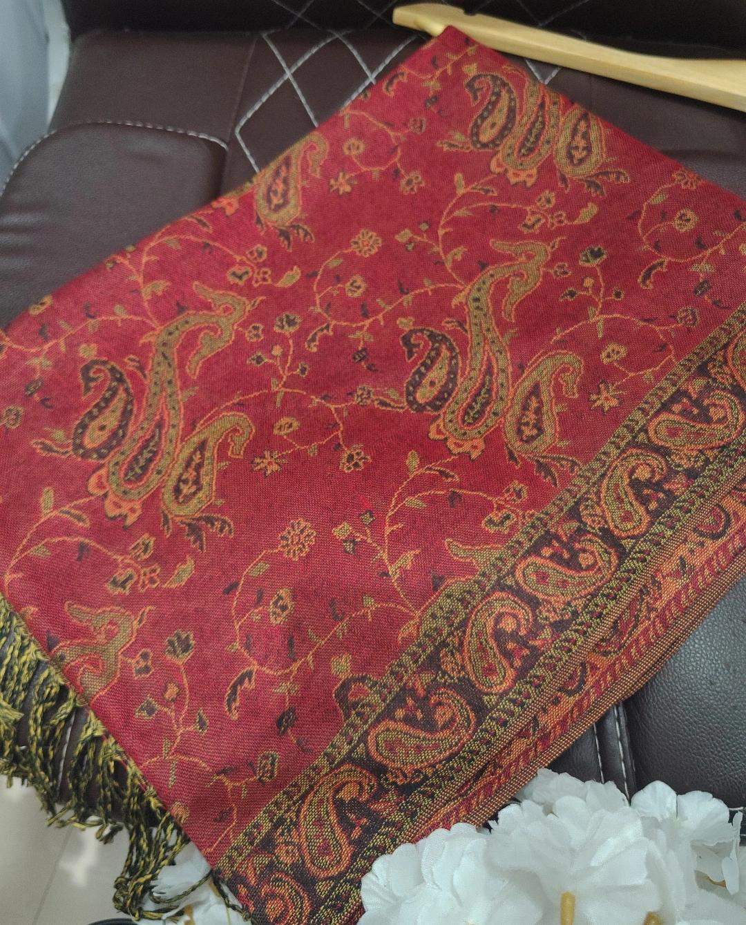 Sunset Coral Pashmina Shawl