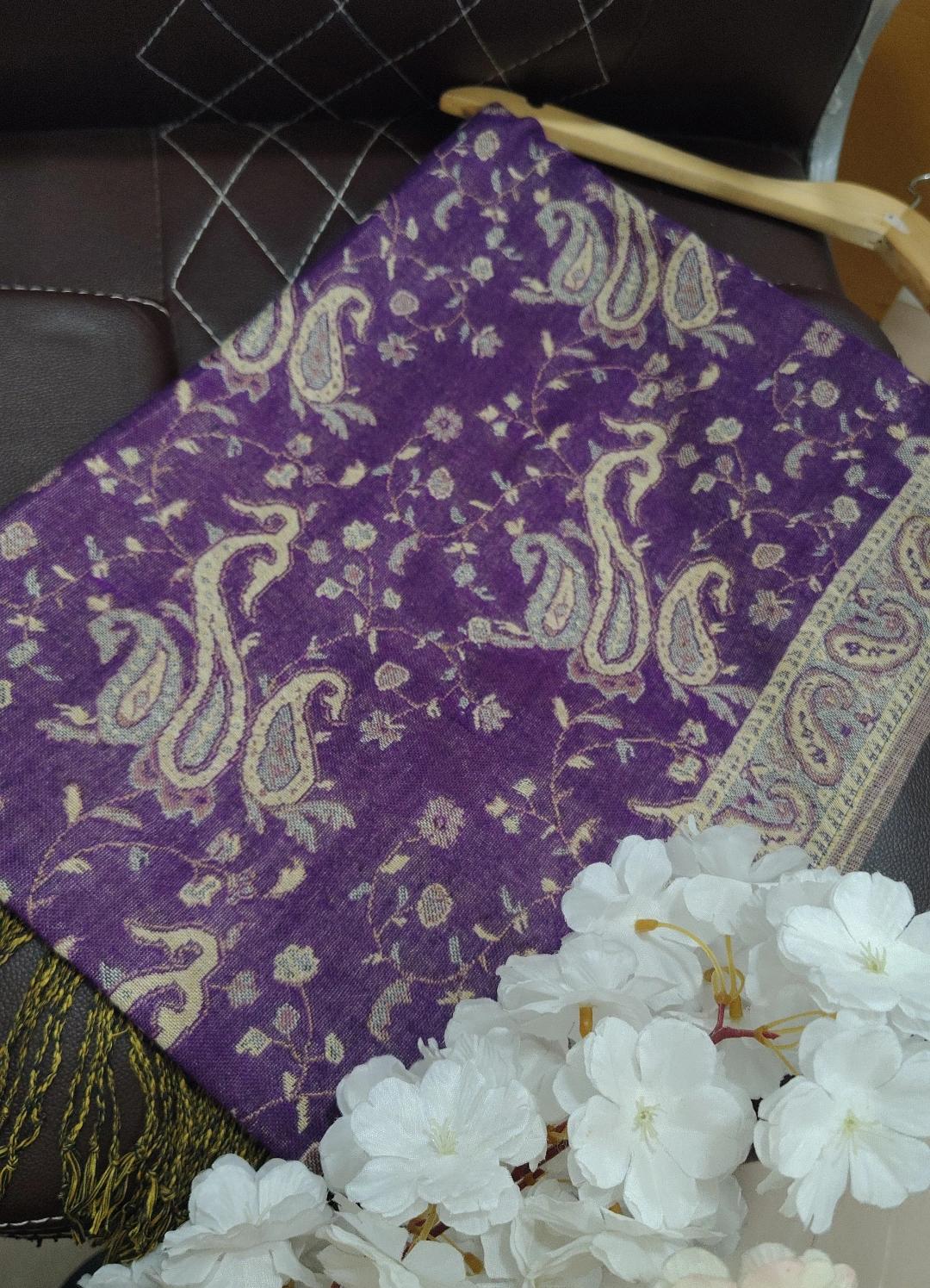 Plum Paisley Pashmina Shawl