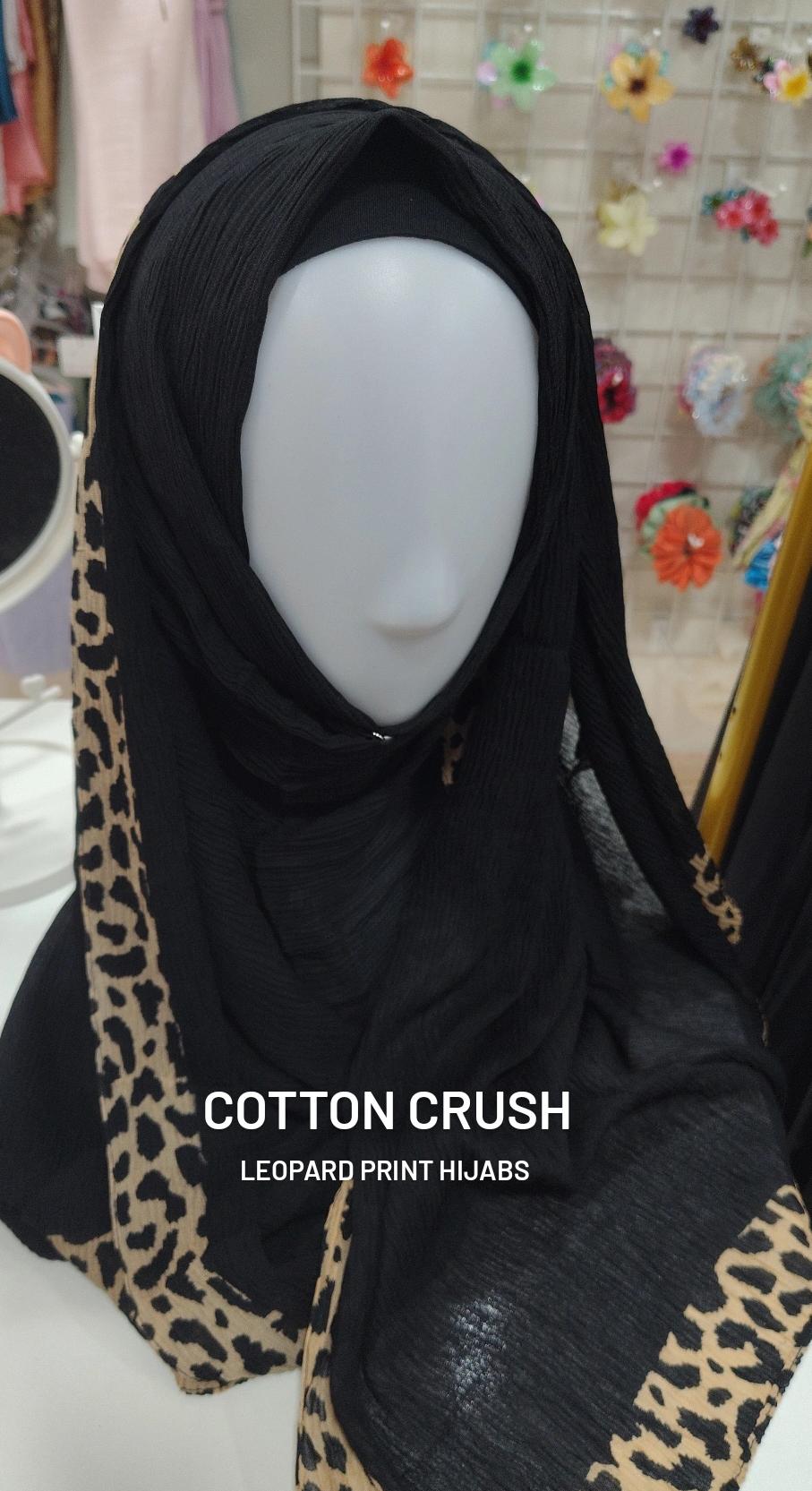 Cotton Crush Leopard Print Hijab