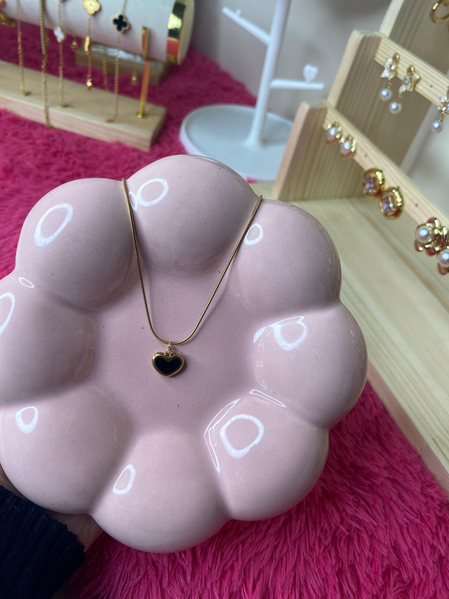 Korean Black heart neckchain