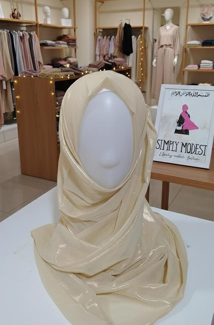Golden shimmer chiffon hijab