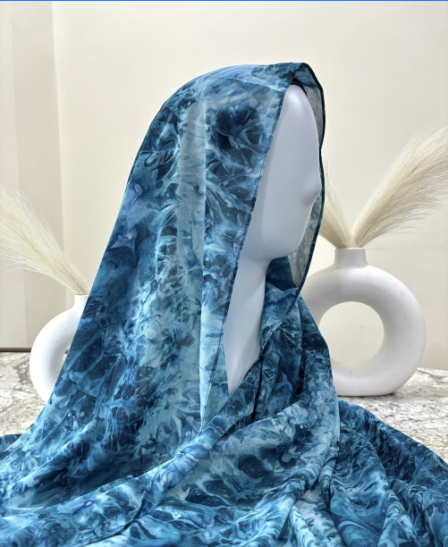 Tie and dye chiffon hijabs