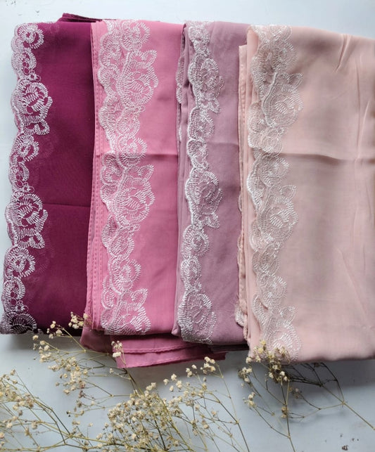 Rose Embroidered Hijabs