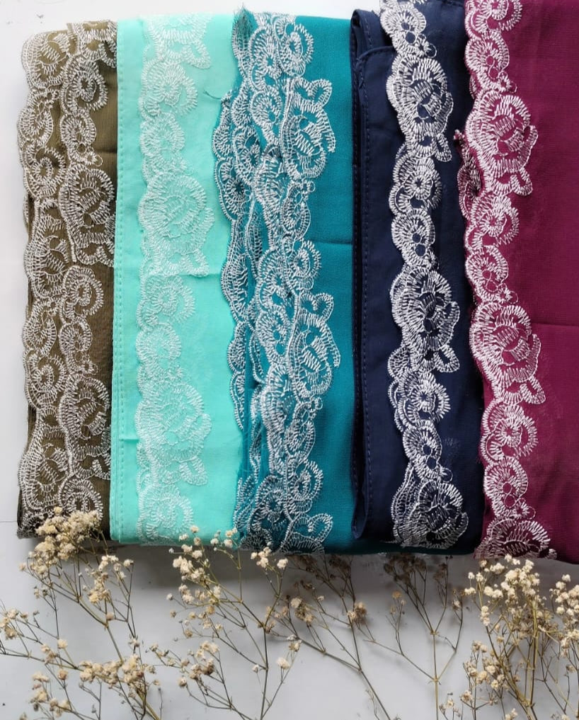Rose Embroidered Hijabs