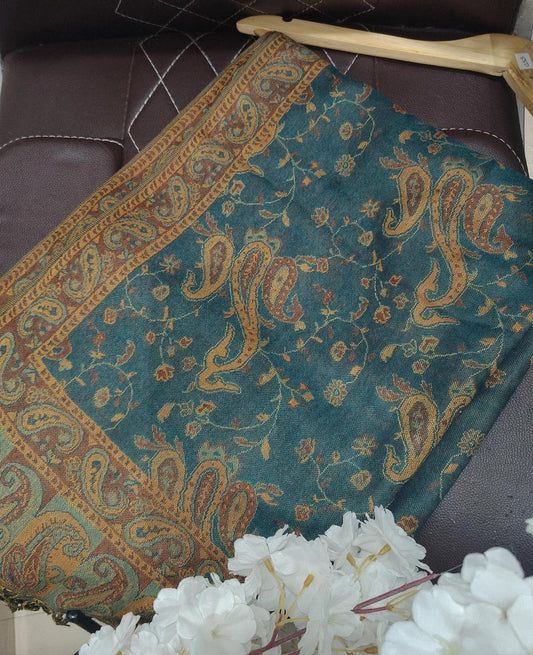Peacock Teal Pashmina Shawl