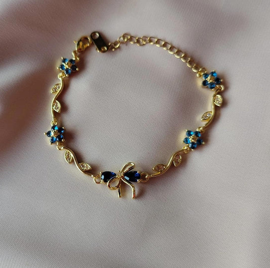 Sapphire Blossom Bow Bracelet