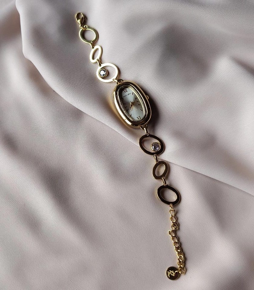 Luna Link Bracelet Watch -White