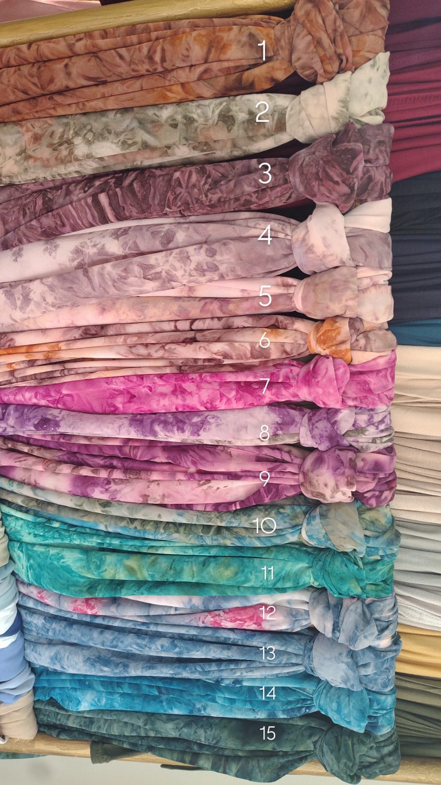 Tie and dye chiffon hijabs