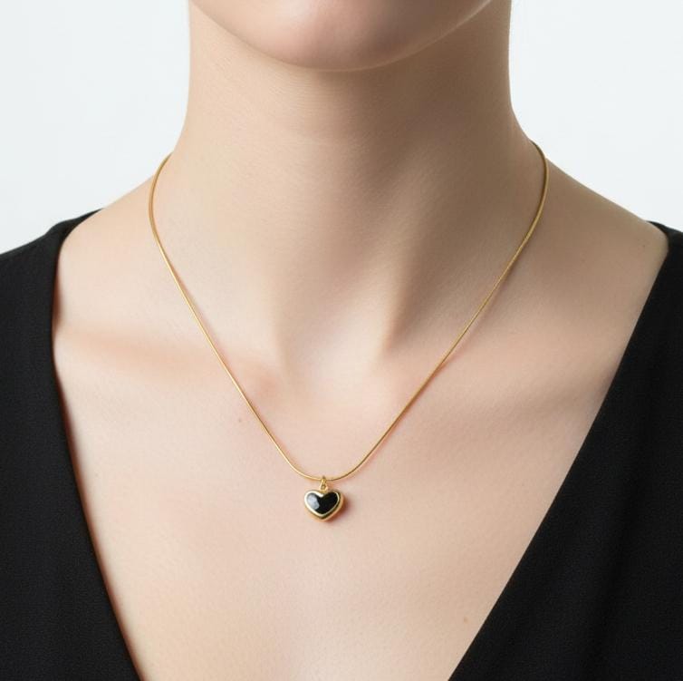 Korean Black heart neckchain