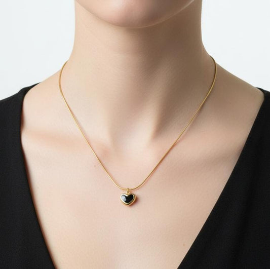 Korean Black heart neckchain