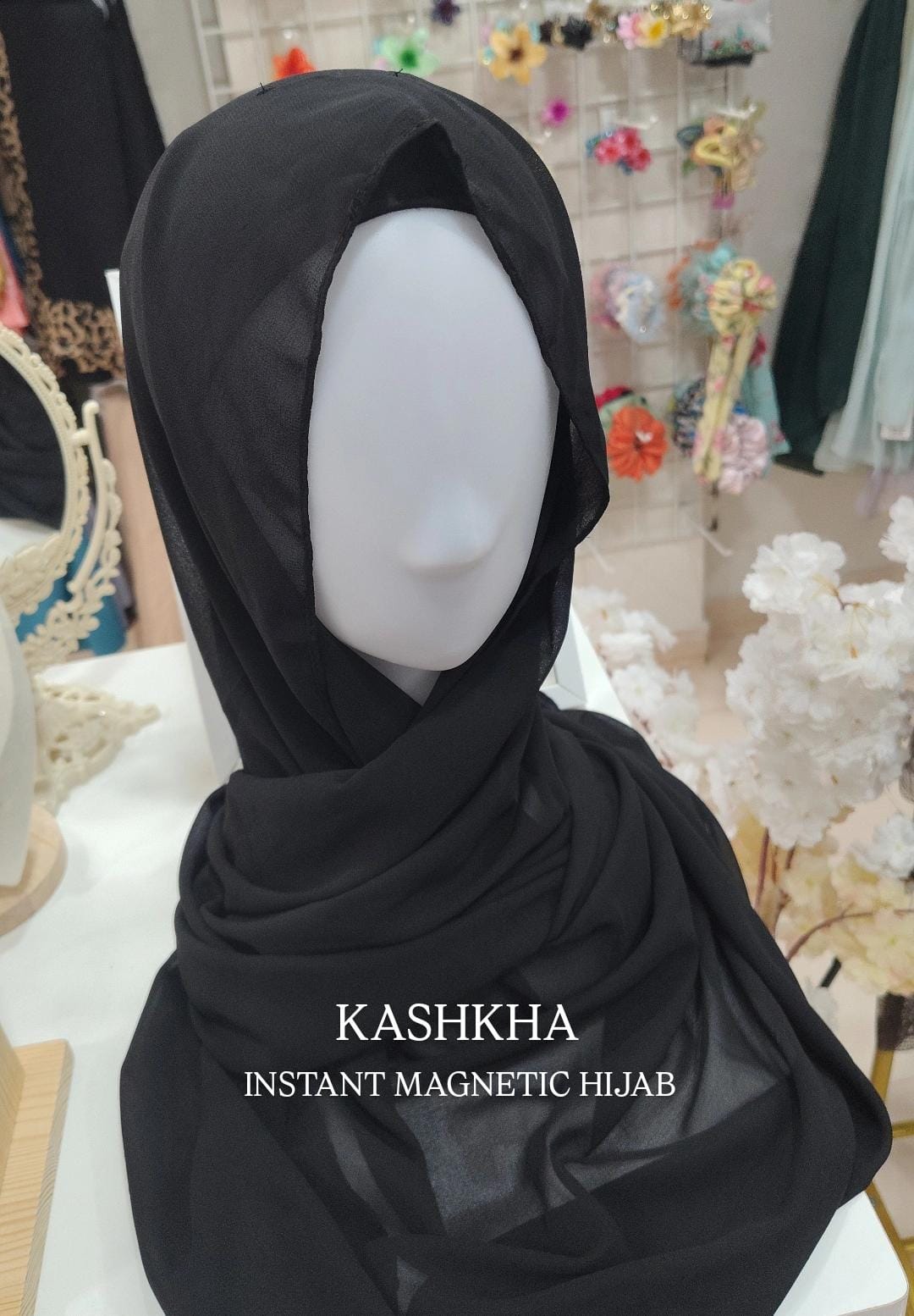 Instant magnetic hijab - Black