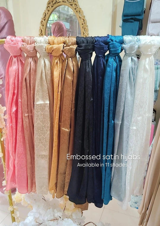 Embossed Satin hijabs