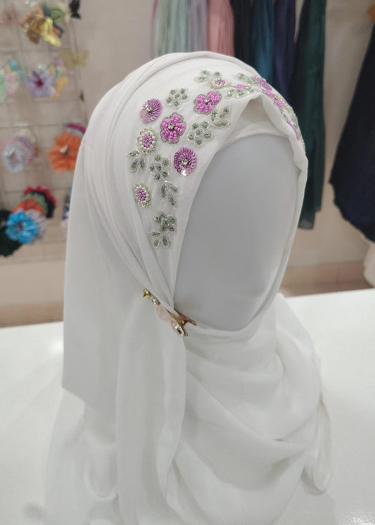 Gardenia Embroidered Hijab
