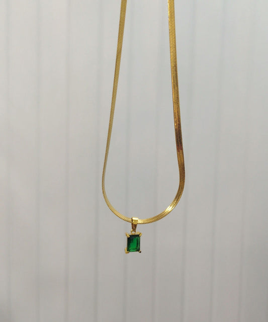 Anti tarnish neckchain - Green