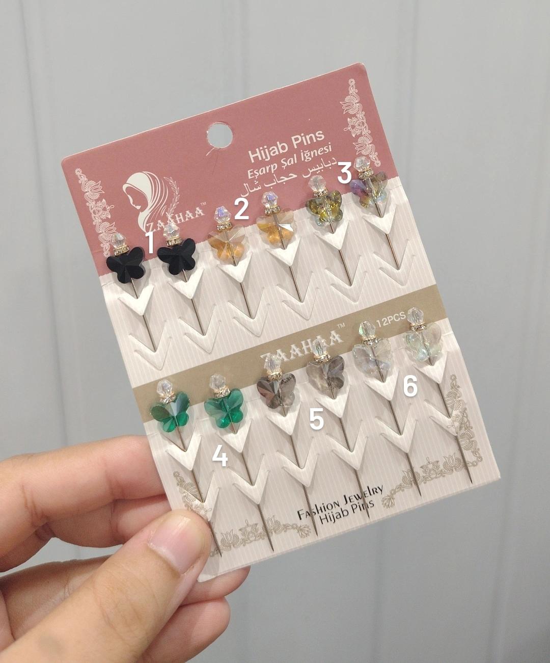 Crystal hijab pin - Butterfly